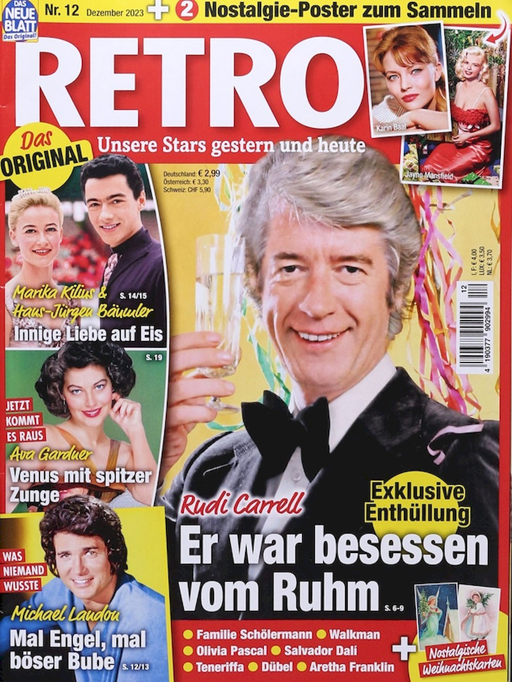 Retro Magazine Allemagne 2023-12 Jayne Mansfield Rudi Carrell Ava Gardner Édition originale