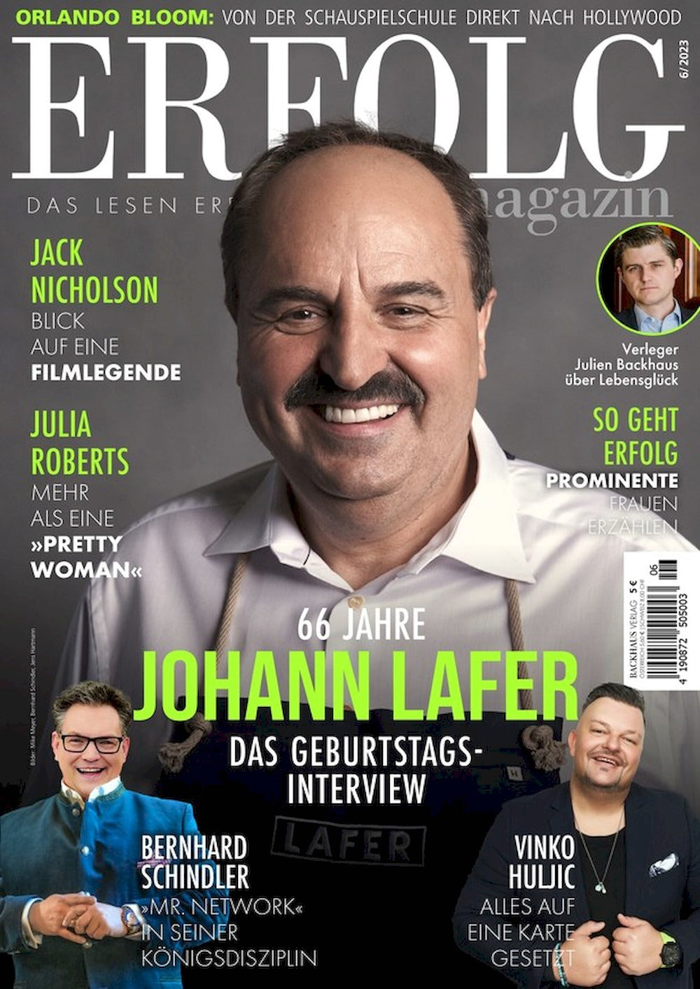 Erfolg Lehti Saksa 2023-06 Lafer Julia Roberts Jack Nicholson Orlando Bloom Alkuperäinen painos