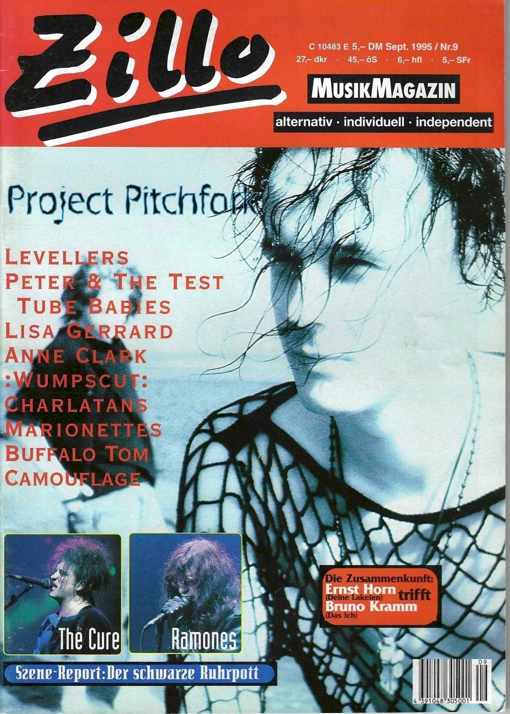 Zillo Magazin Deutschland 1995-09 Project Pitchfork The Cure Anne Clark Ramones