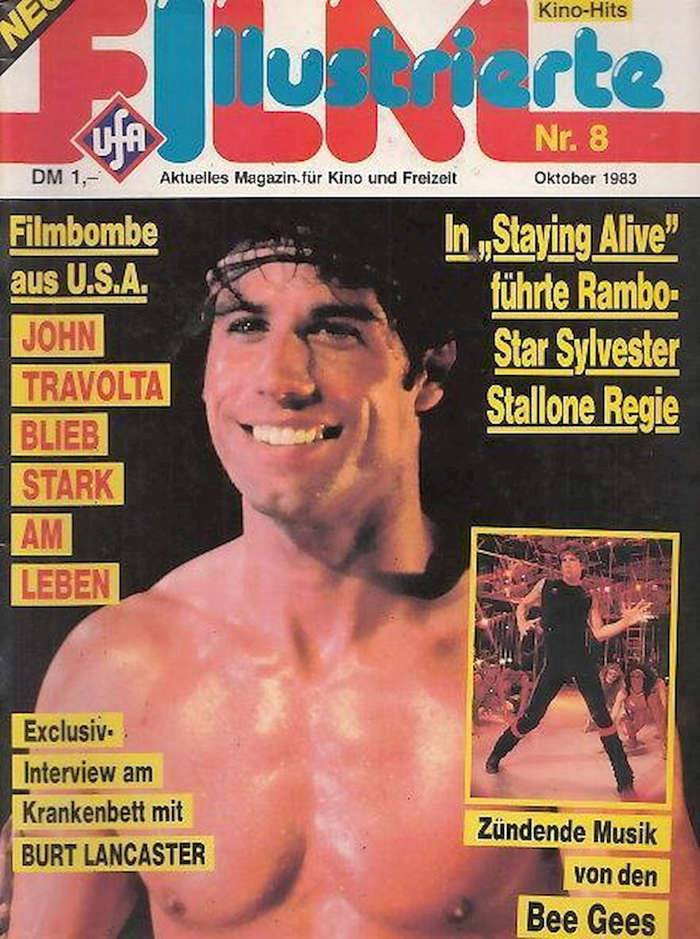 Film Illustrierte Magazine Allemagne 1983-10 – Sylvester Stallone John Travolta Burt Lancaster Bee Gees – Édition originale