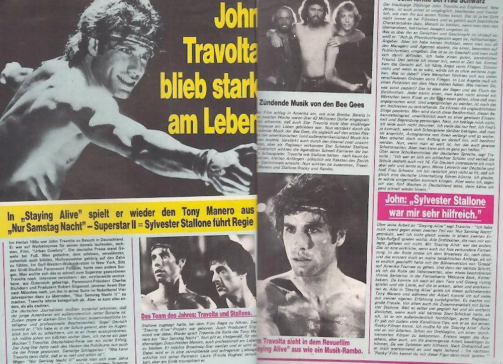 Film Illustrierte Magazine Allemagne 1983-10 – Sylvester Stallone John Travolta Burt Lancaster Bee Gees – Édition originale