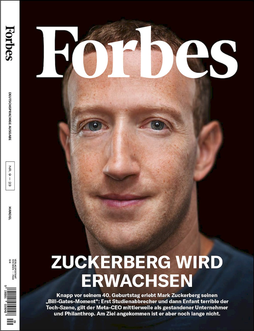 Forbes Revista Áustria 2023-09 Mark Zuckerberg Edição original