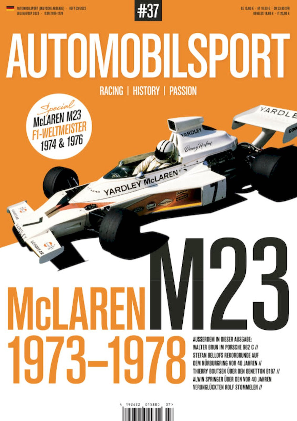 Automobilsport Magazine Allemagne 2023 #37 McLaren M23 Fittipaldi Yardley-Macs