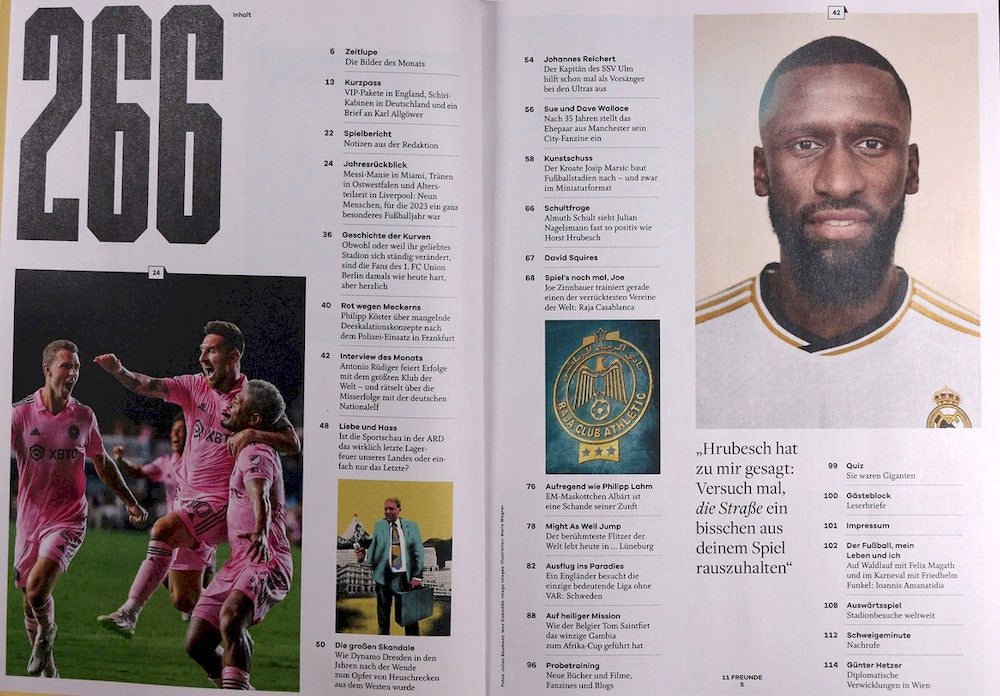 11 Freunde Magazine Allemagne 2023 #266 Antonio Rüdiger Real Madrid Édition originale