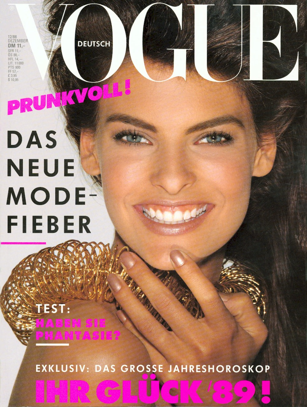 Vogue Magasin Tyskland 1988-12 – Linda Evangelista – Originaludgave