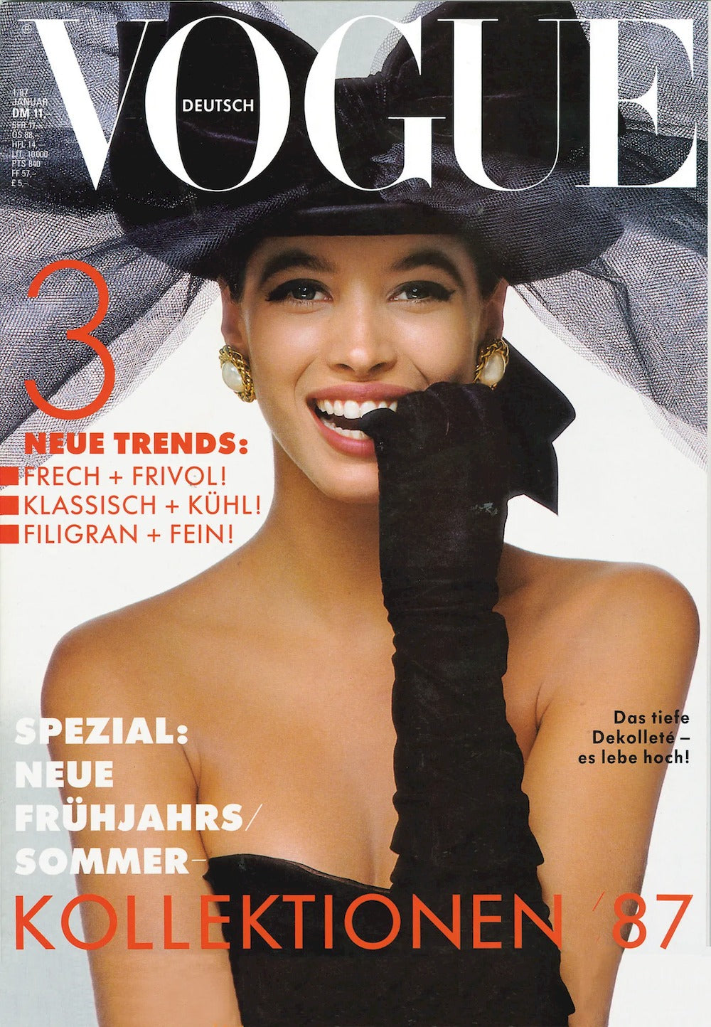 Vogue Magazine Allemagne 1987-01 Christy Turlington Édition originale