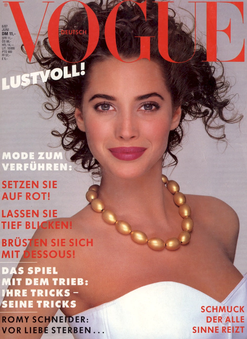 Vogue Lehti Saksa 1987-06 Christy Turlington Alkuperäinen painos
