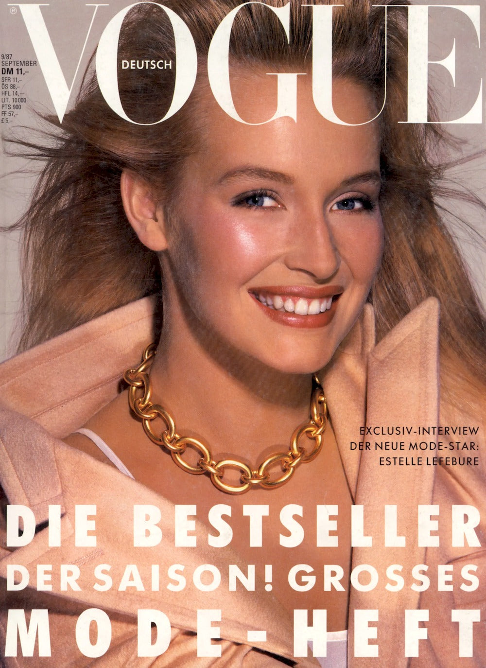 Vogue Magazine Allemagne 1987-09 – Estelle Lefébure – Édition originale