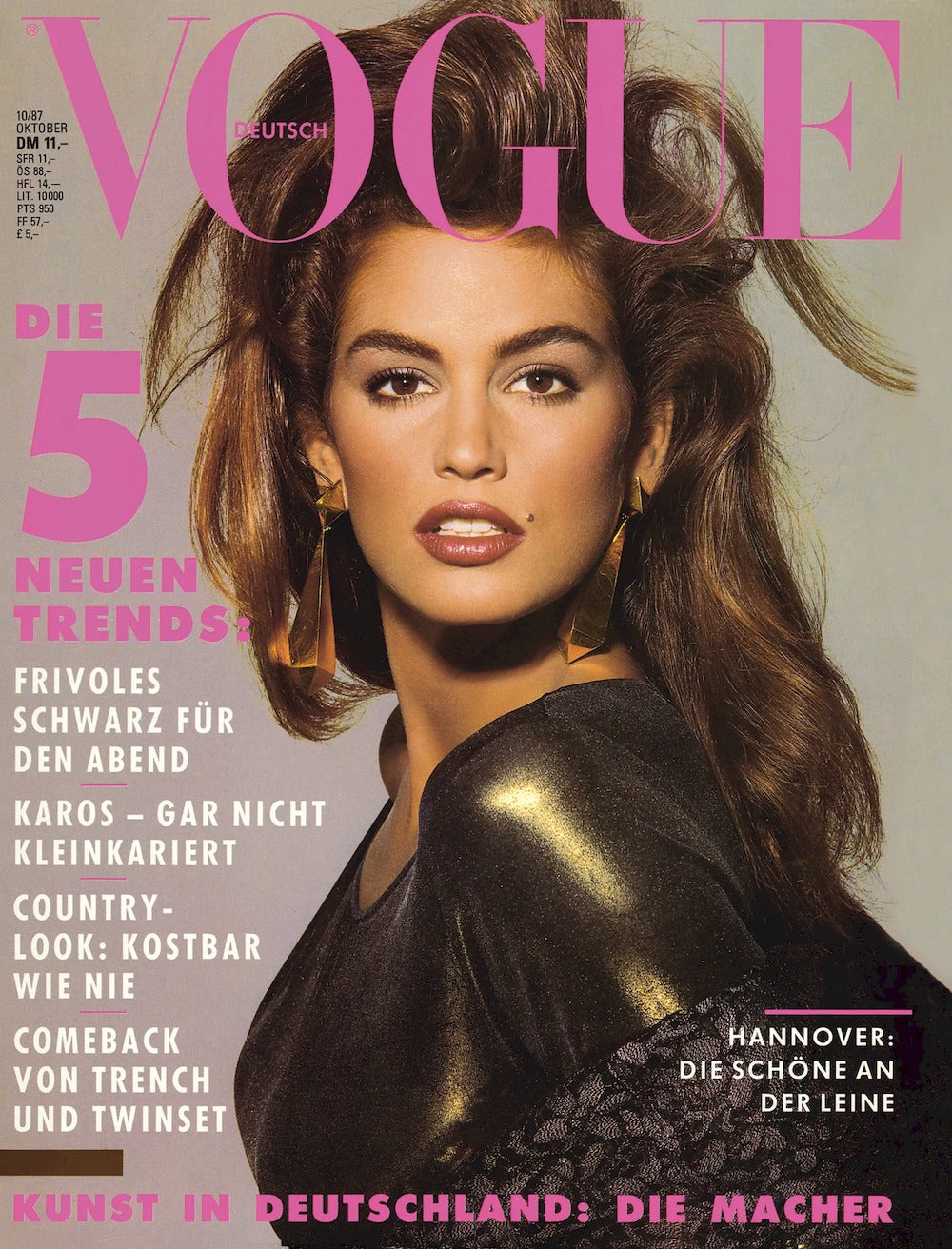 Vogue Magasin Tyskland 1987-10 – Cindy Crawford – Originalutgåva