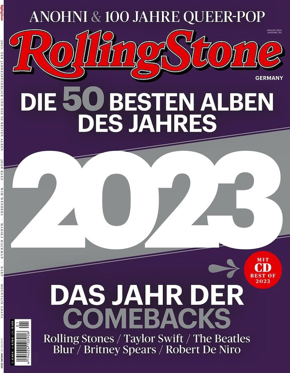 Rolling Stone Magasin Tyskland 2024-01 #351 Taylor Swift Beatles Joan Baez Britney Spears