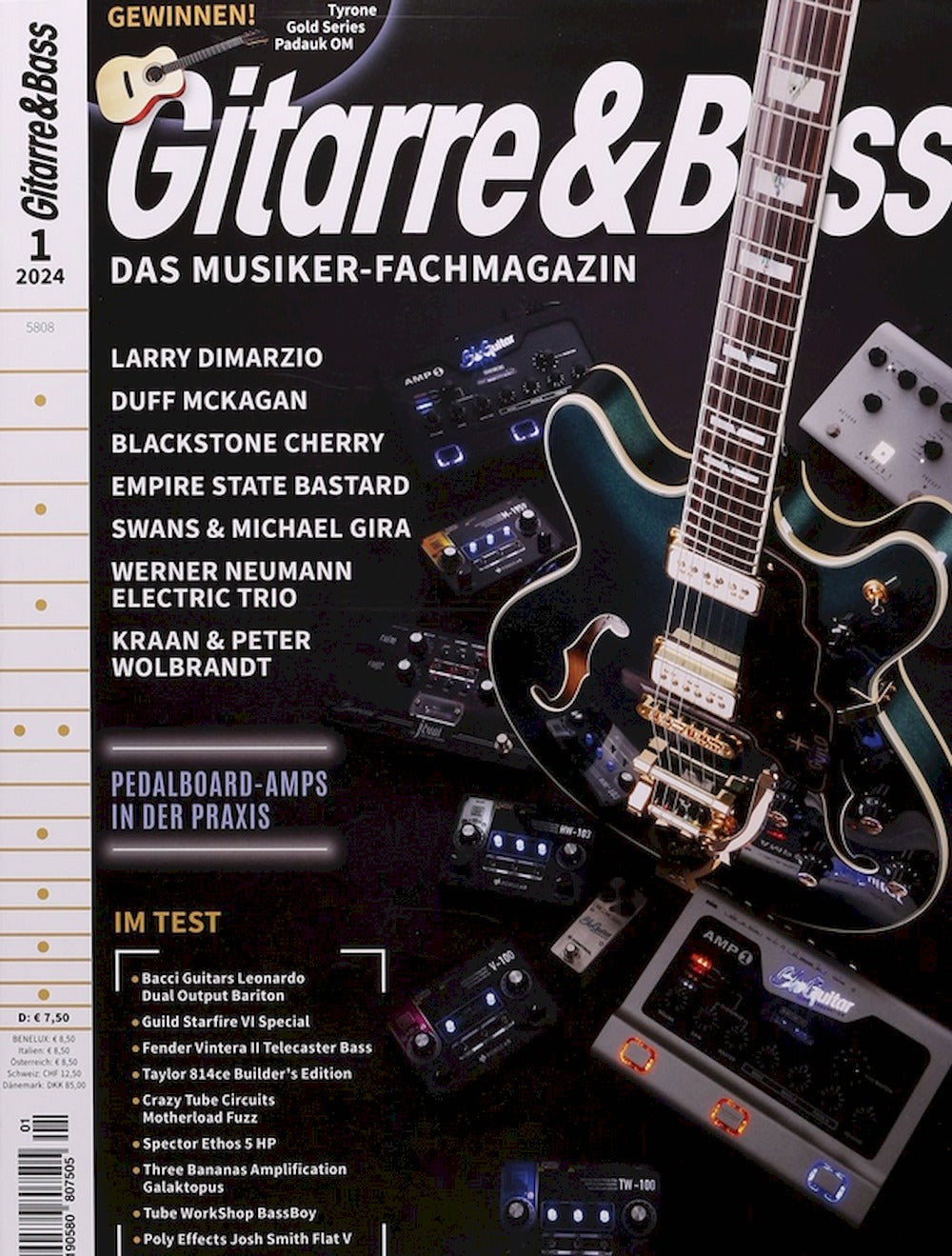 Gitarre & Bass Magazine Germany 2024-01 – Larry DiMarzio Blackstone Cherry Duff McKagan – Original Print Issue