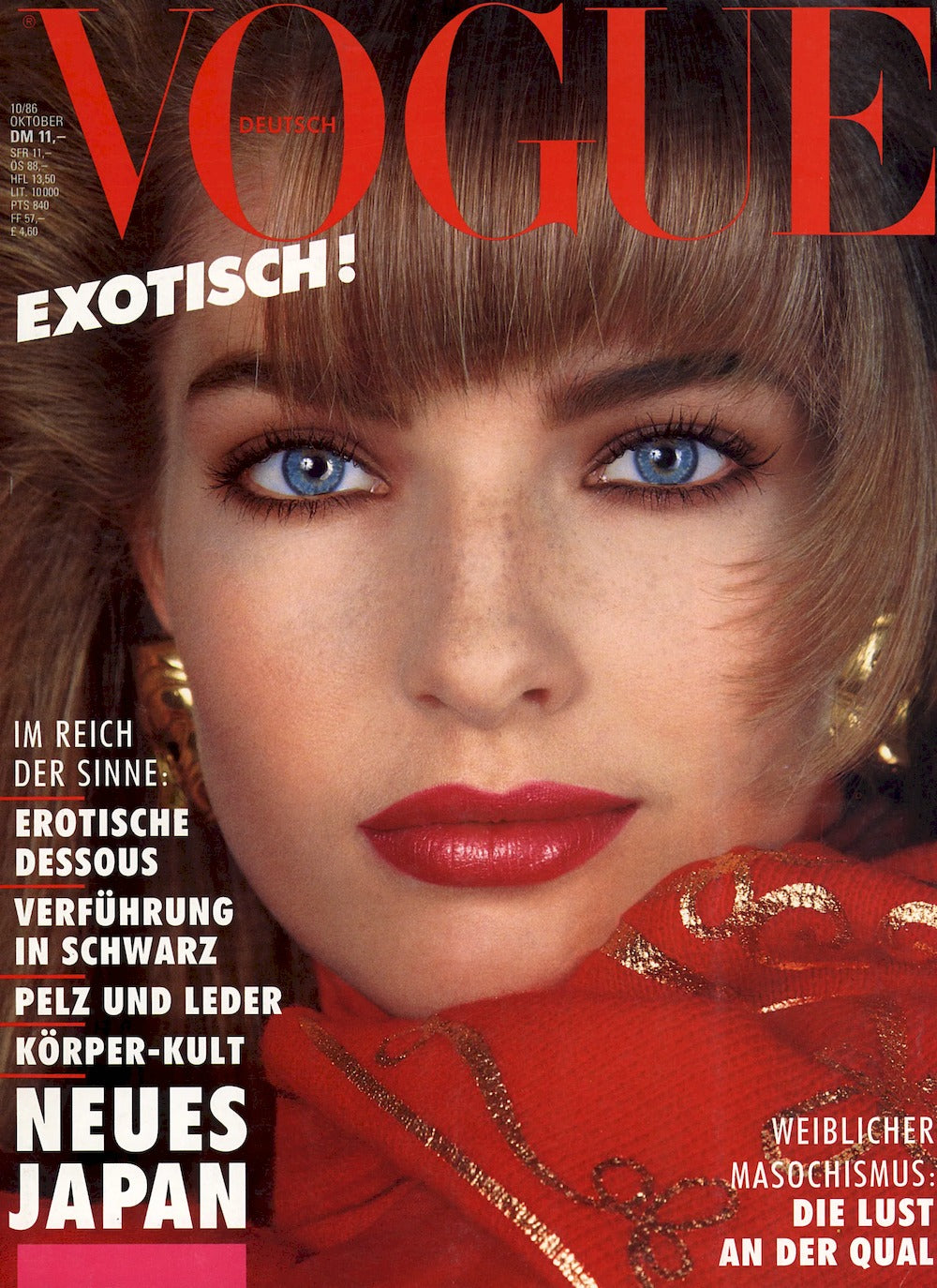 Vogue Magazine Germany 1986-10 – Jeanette Hallen – Original Print Issue