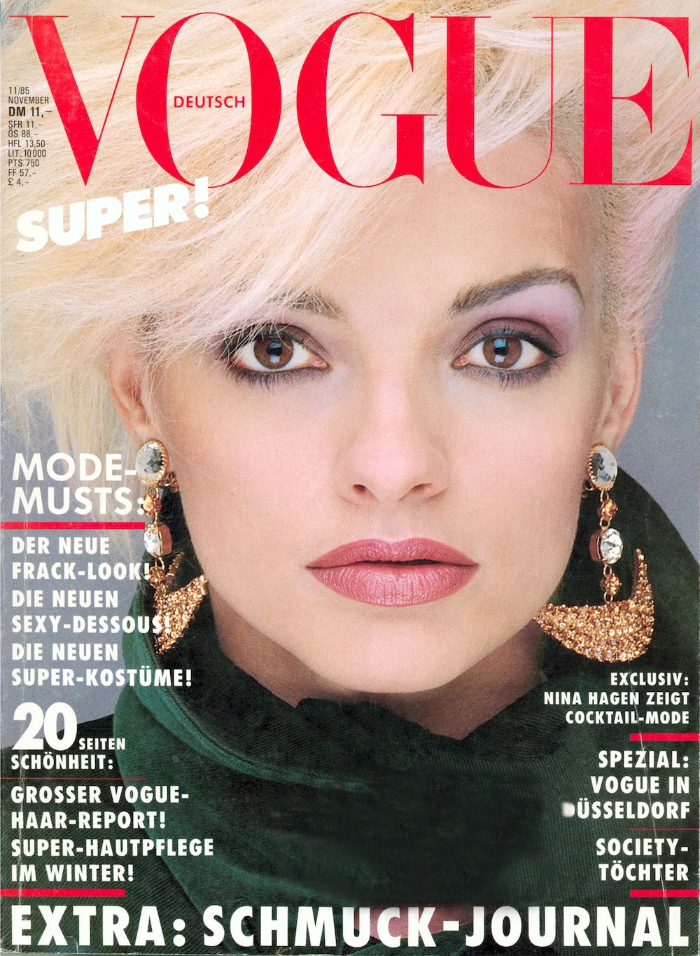 Vogue Magazine Germany 1985-11 – Nina Hagen – Original Print Issue