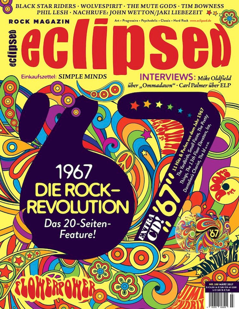 Eclipsed Magazin Deutschland 2017 #188 Mike Oldfield Emerson Lake & Palmer John Wetton