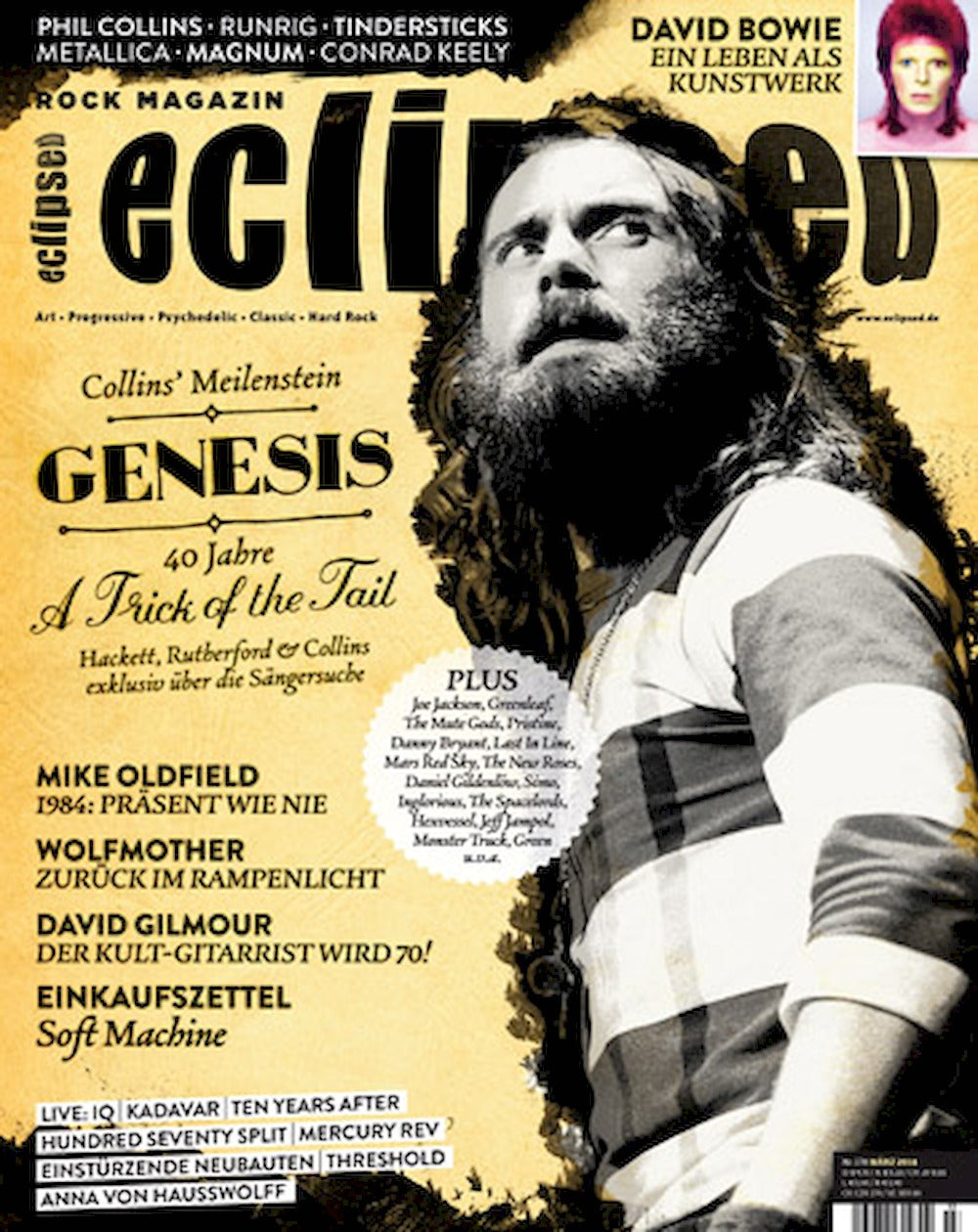 Eclipsed Tijdschrift Duitsland 2016 #178 Genesis Wolfmother Runrig David Bowie Mike Oldfield Originele uitgave