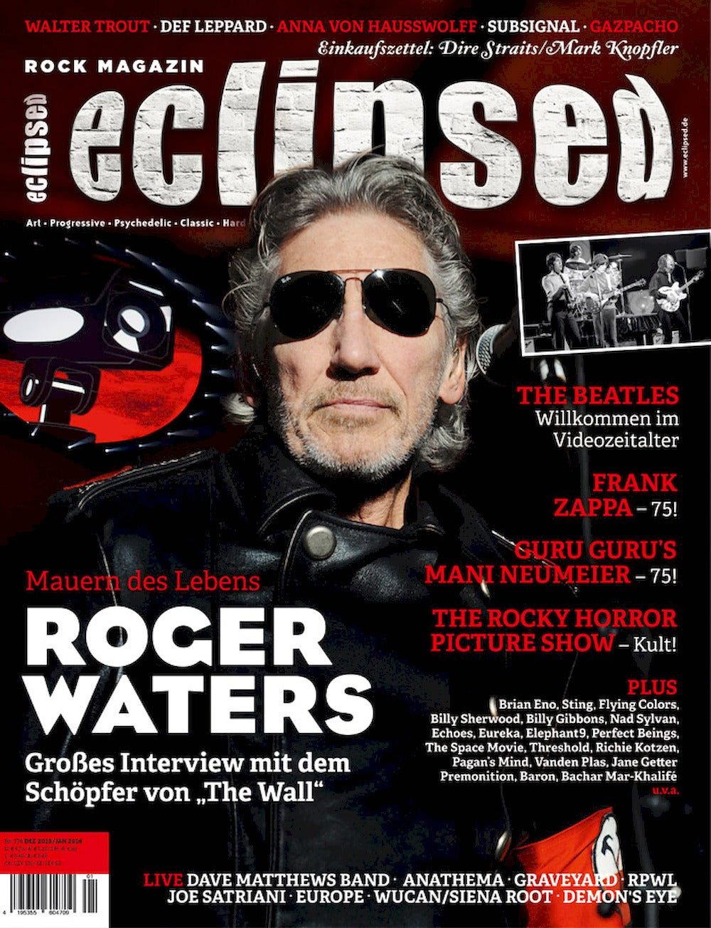 Eclipsed Tijdschrift Duitsland 2015 #176 Roger Waters The Beatles Subsignal Def Leppard Originele uitgave