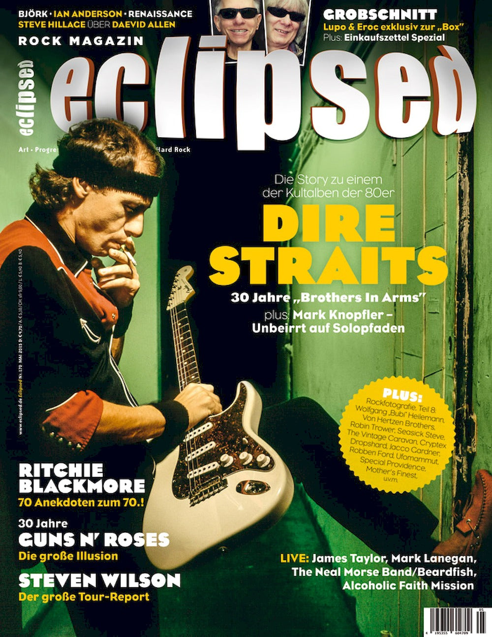 Eclipsed Magazine Allemagne 2015 #170 Mark Knopfler Guns N' Roses Van Morrison Ritchie Blackmore Édition originale
