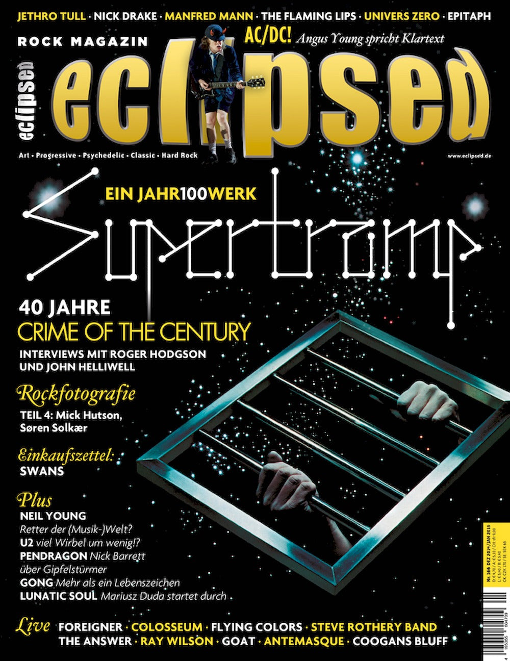 Eclipsed Magazine Allemagne 2014 #166 Supertramp AC/DC Neil Young Univers Zero Lunatic Soul Édition originale