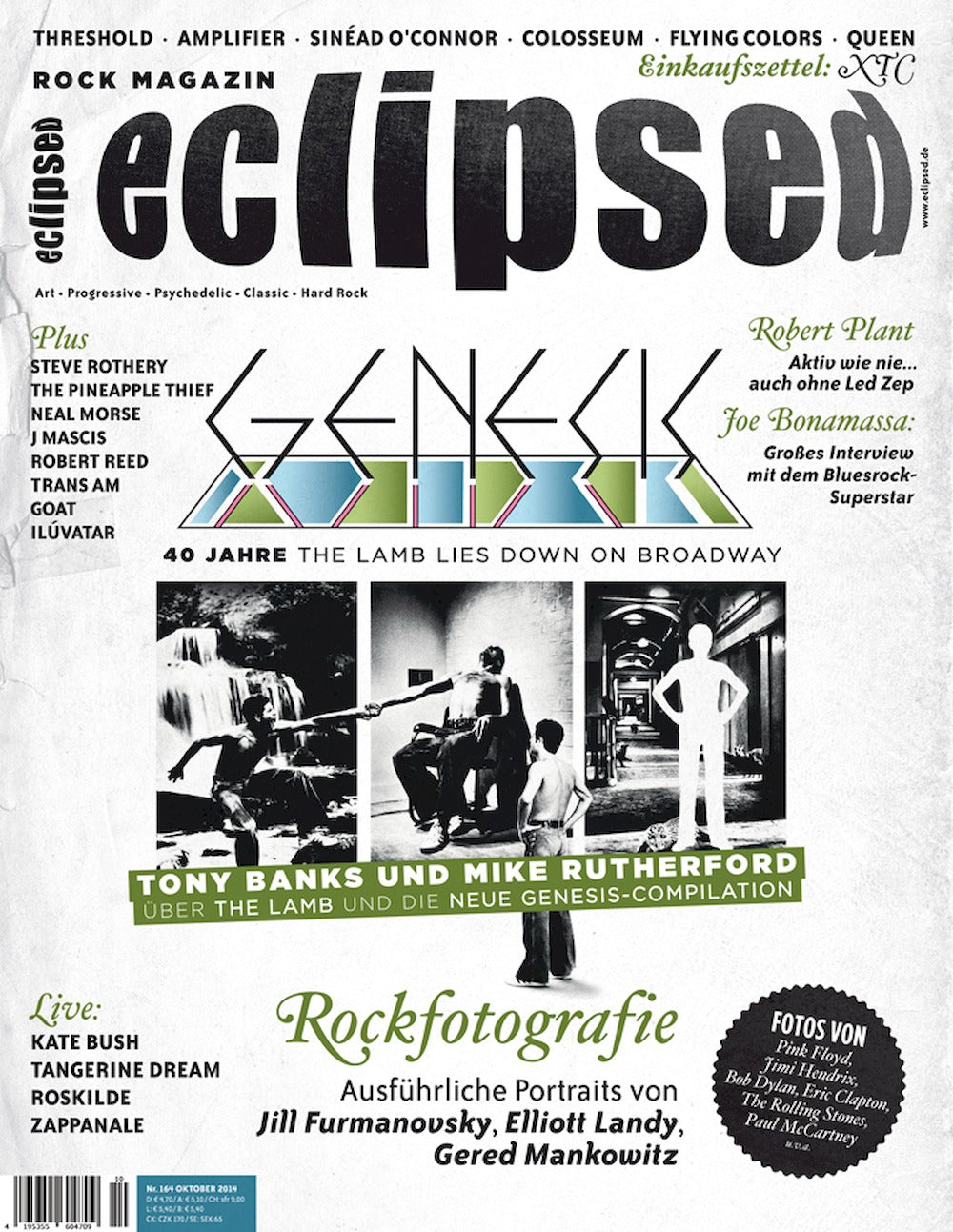 Eclipsed Magazine Allemagne 2014 #164 Genesis Robert Plant Joe Bonamassa Sinead O'Connor Édition originale