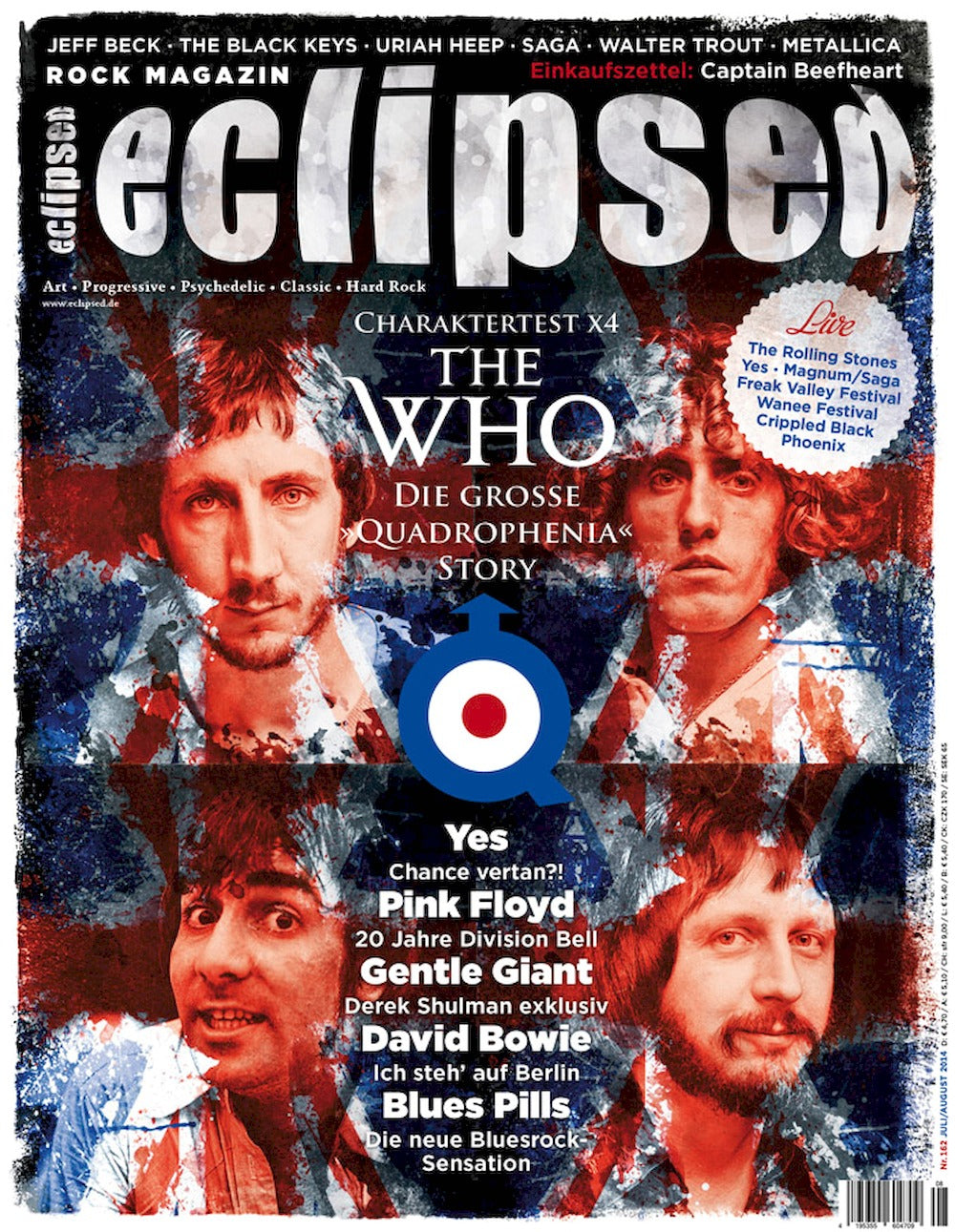 Eclipsed Magazine Germany 2014 #162 Who Yes David Bowie Black Keys Blues Pills Original Print Issue