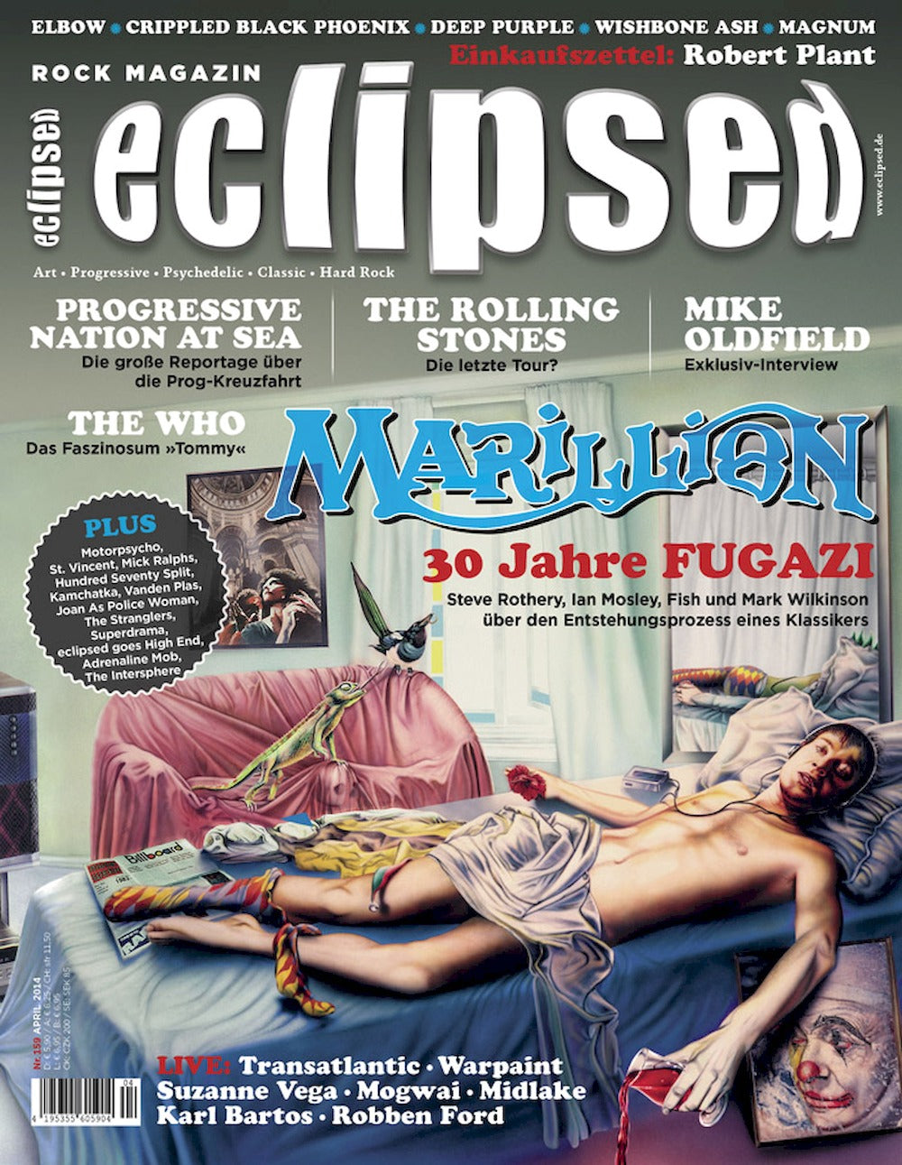 Eclipsed Magazine Allemagne 2014 #159 Marillion Peter Gabriel Mike Oldfield The Rolling Stones Édition originale