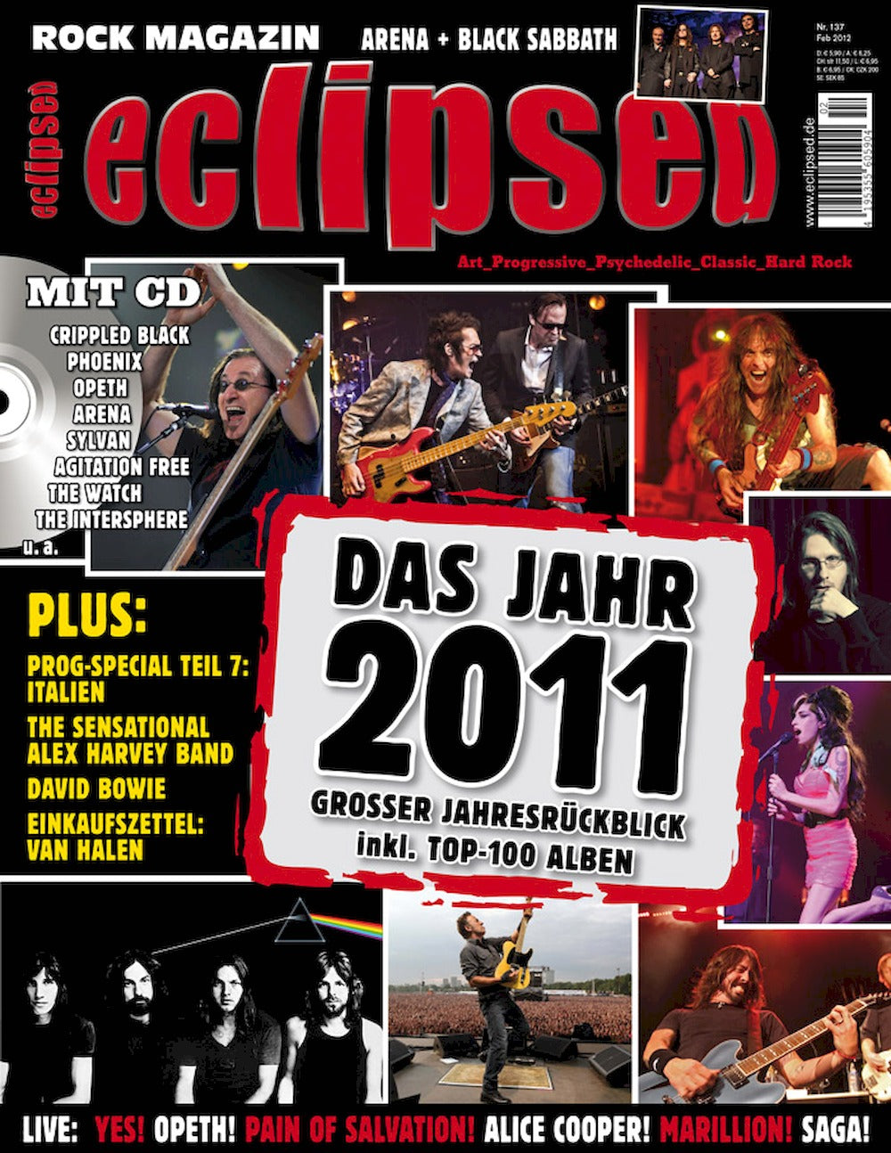 Eclipsed Magazine Allemagne 2012 #137 David Bowie The Sensational Alex Harvey Band Frank Bornemann Édition originale
