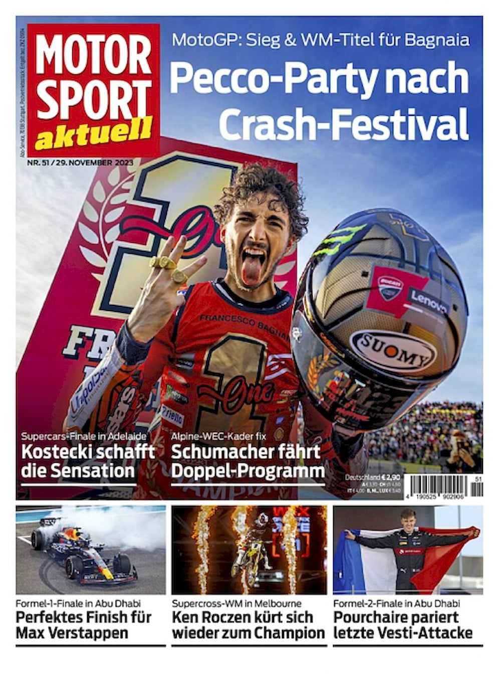 Motorsport Aktuell Magazine Allemagne 2023-51 Francesco Pecco Bagnaia Ken Roczen Édition originale
