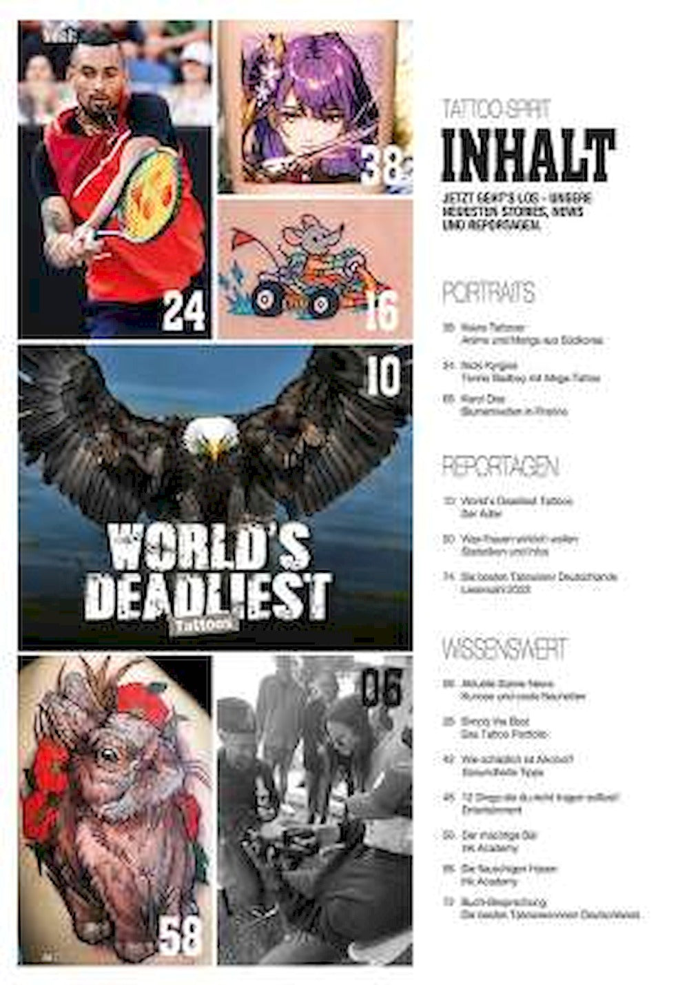 Tattoo Spirit Magasin Tyskland 2023 #125 Nawa Tattooer Nicki Kyrgios Karol Dias Originaludgave