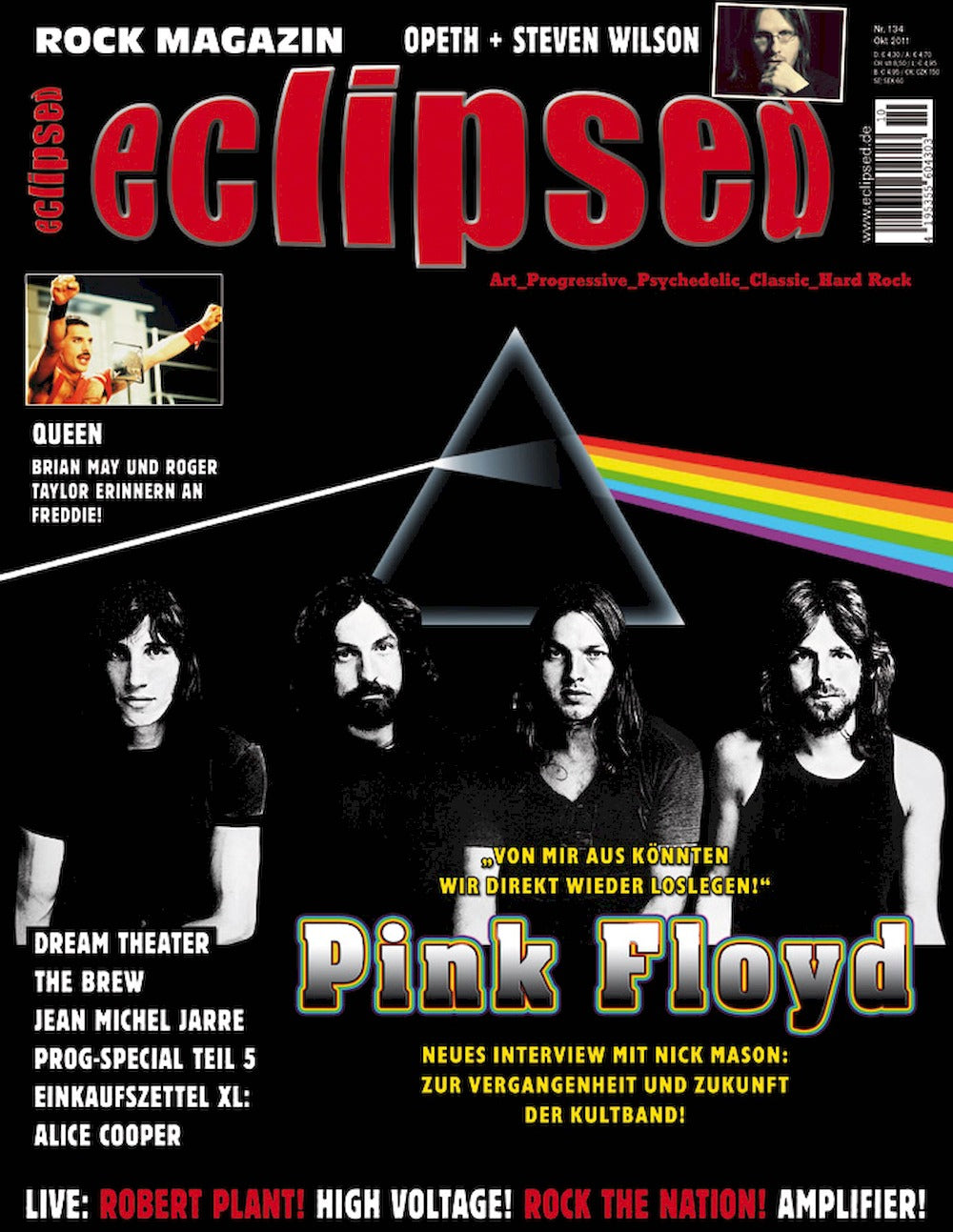 Eclipsed Magazine Allemagne 2011 #134 Pink Floyd Steven Wilson Queen Dream Theater Opeth Édition originale