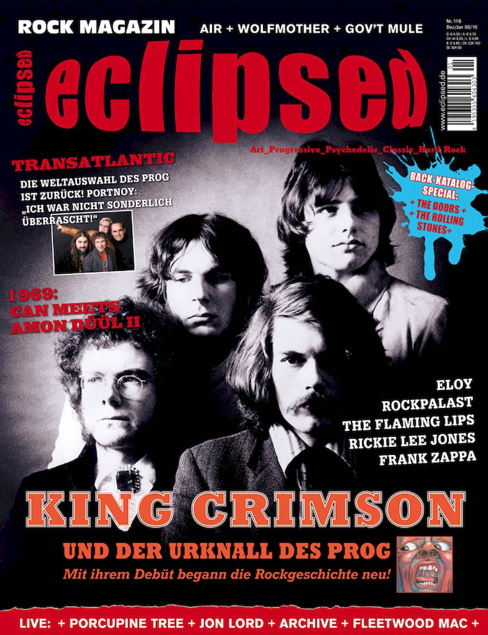 Eclipsed Magazine Allemagne 2009 #116 King Crimson Can Amon Düül II Transatlantic Rickie Lee Jones Édition originale