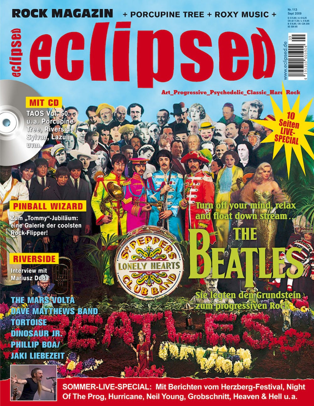 Eclipsed Magazine Allemagne 2009 #113 Beatles Mars Volta Tortoise Riverside Édition originale