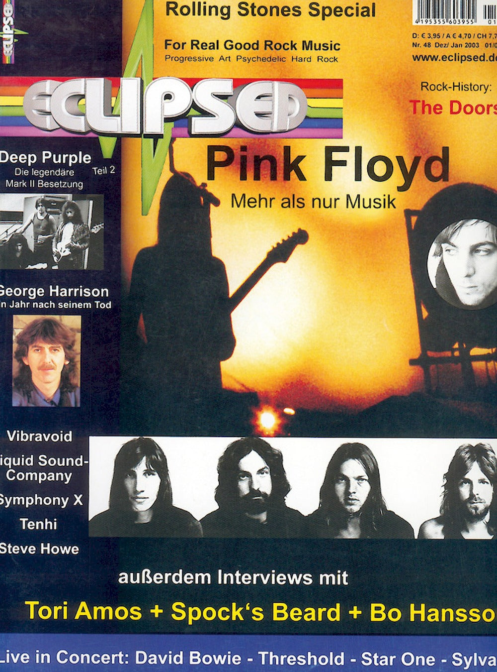 Eclipsed Magazine Allemagne 2002 #48 Pink Floyd Deep Purple George Harrison Vibravoid Liquid Sound Company Édition originale