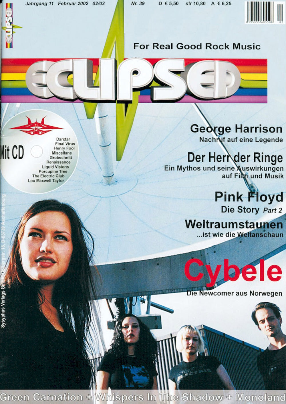 Eclipsed Magazine Allemagne 2002 #39 George Harrison Pink Floyd Édition originale