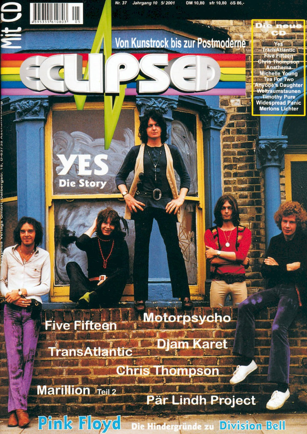 Eclipsed Magazine Germany 2001 #37 Pink Floyd Motorpsycho Marillion Transatlantic Original Print Issue
