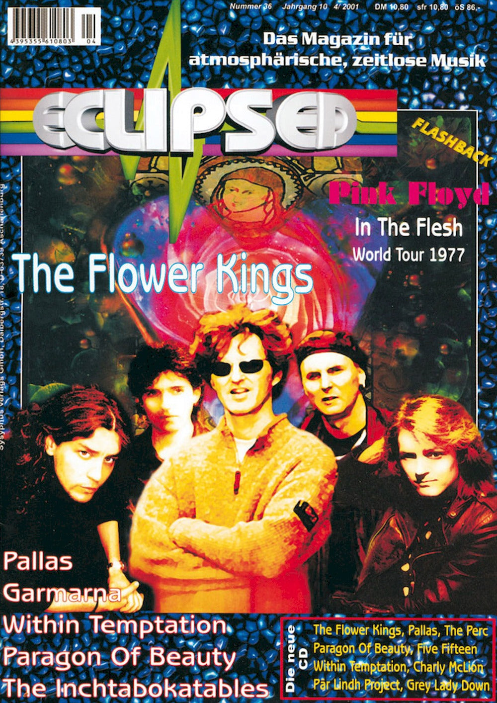 Eclipsed Magazine Allemagne 2001 #36 The Flower Kings Pink Floyd Pallas Garmarna Within Temptation Édition originale