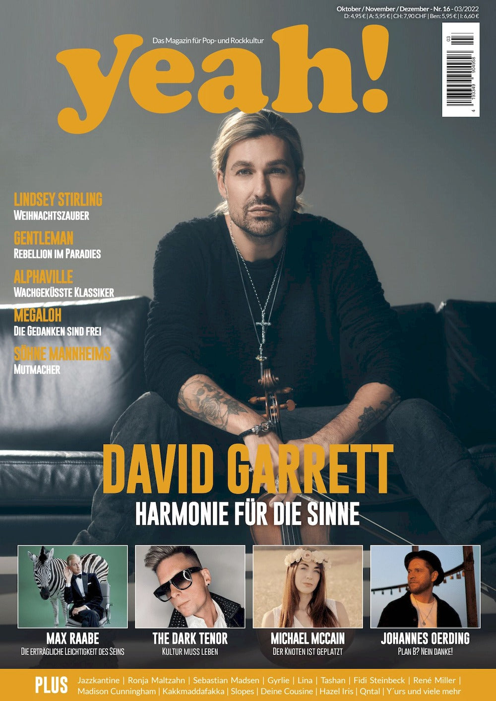 Yeah Magazine Allemagne 2023 #16 David Garrett Michael McCain The Dark Tenor Édition originale