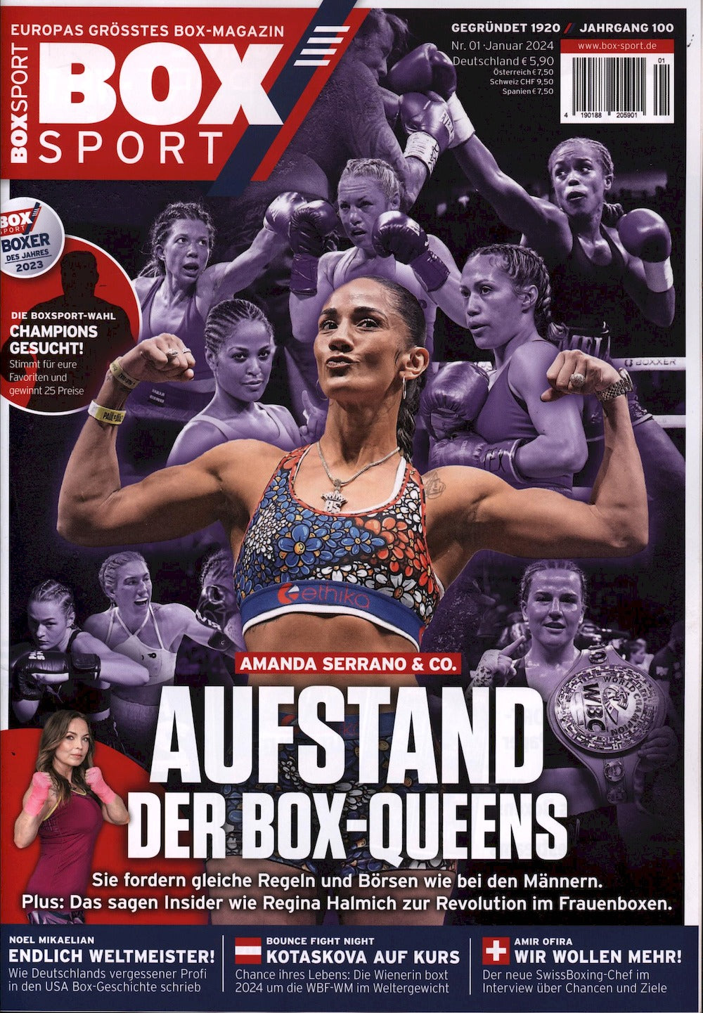 Boxsport Tijdschrift Duitsland 2024-01 Amanda Serrano Regina Halmich Originele uitgave