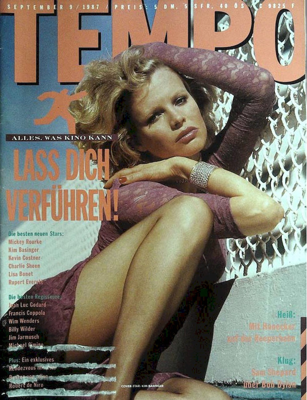 Tempo Magazine Allemagne 1987-09 Kim Basinger Édition originale
