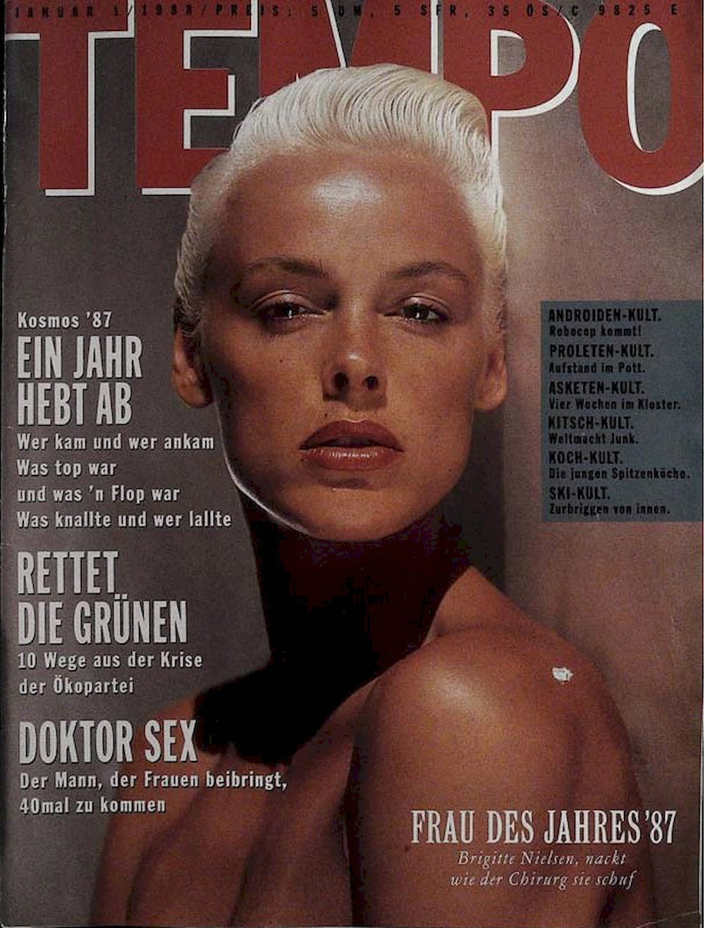 Tempo Magazine Allemagne 1988-01 Brigitte Nielsen Édition originale