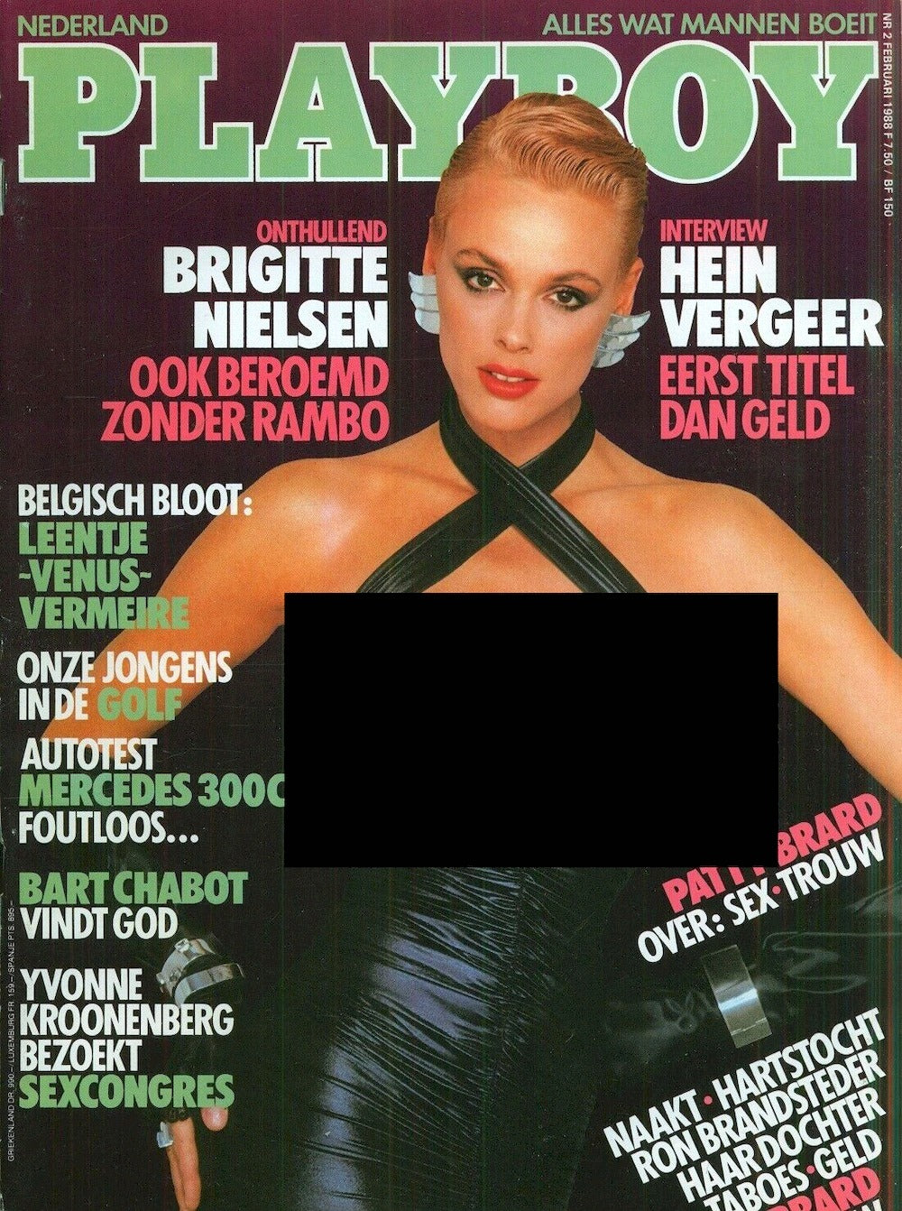 Playboy Magazine Netherlands 1988-02 Brigitte Nielsen Kimberley Conrad Kimberley Hefner Original Print Issue
