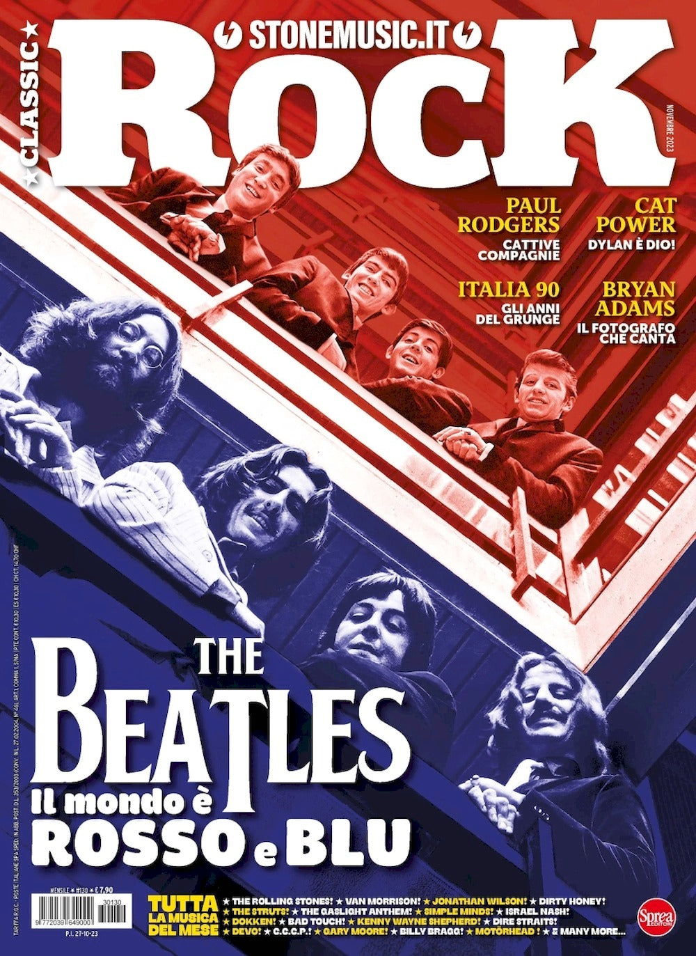 Classic Rock Magazine Italie 2023 #130 The Beatles Paul Rodgers Cat Power Bryan Adams Édition originale