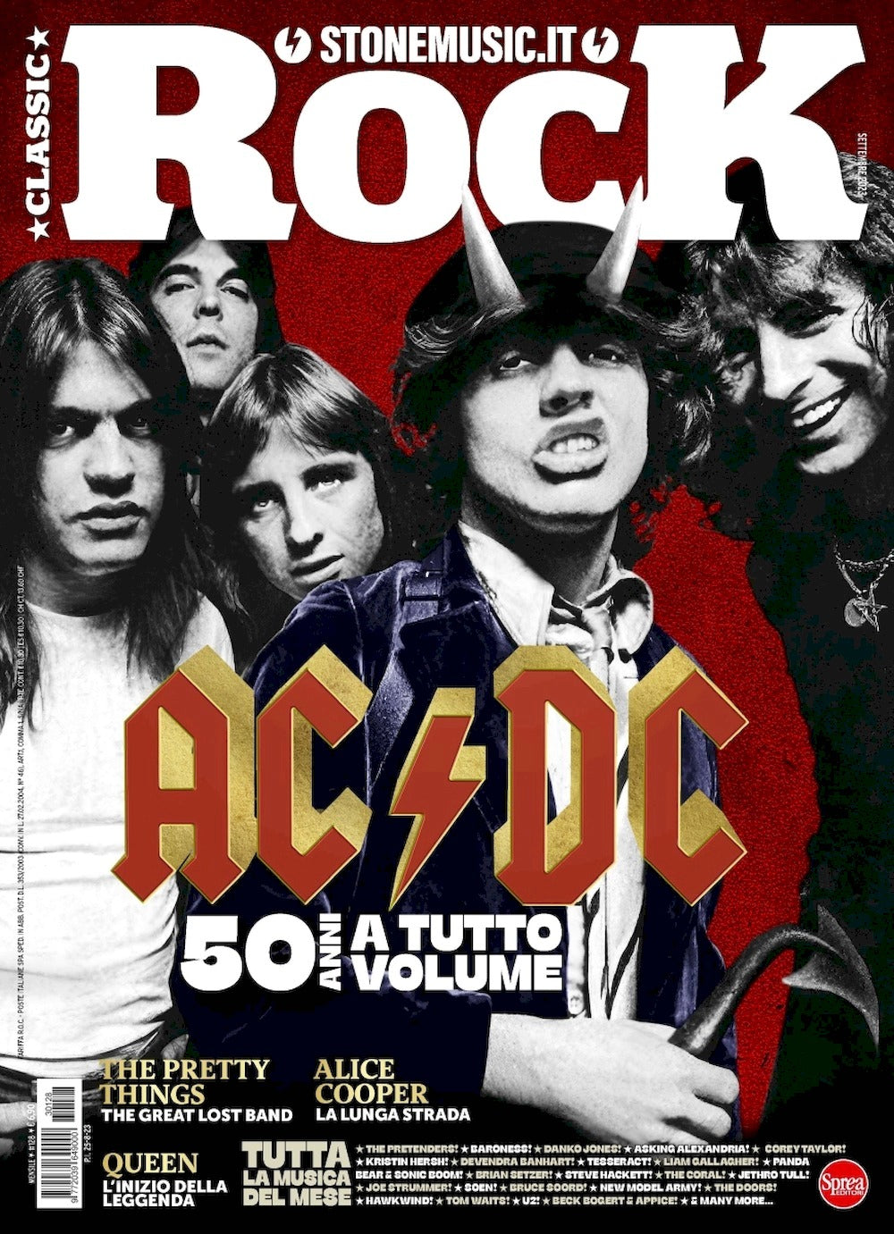 Classic Rock Magazine Italy 2023 #128 AC/DC The Pretty Things Queen Alice Cooper Original Print Issue