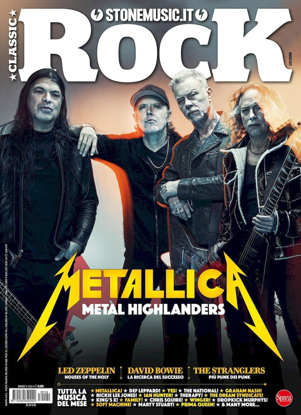 Classic Rock Magazine Italy 2023 #123 Metallica Led Zeppelin David Bowie The Stranglers Original Print Issue