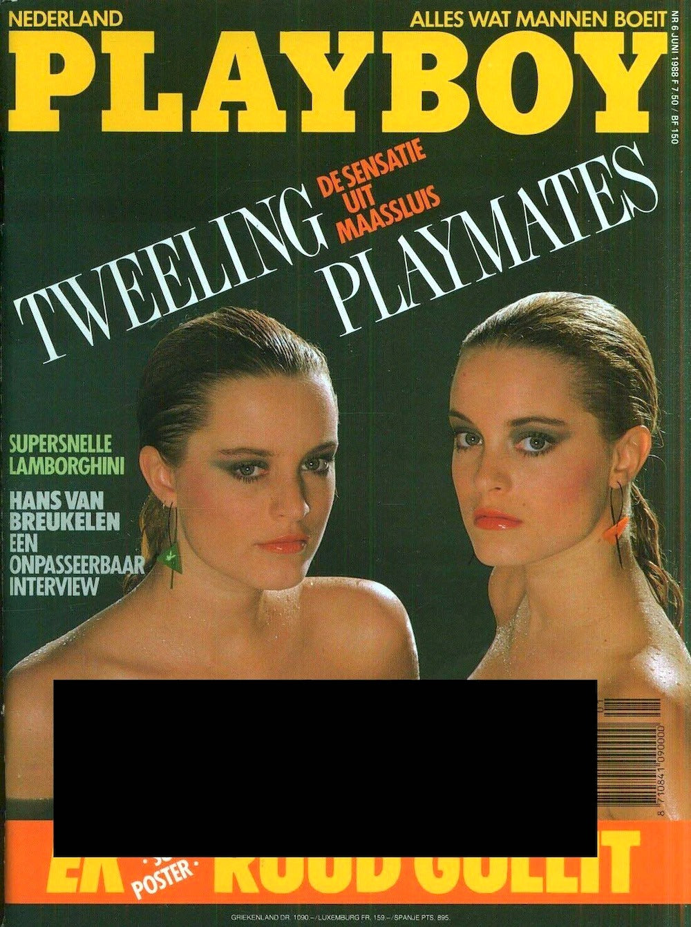 Playboy Magazine Pays-Bas 1988-06 – Karin Van Breeschooten Mirjam Van Breeschooten – Édition originale