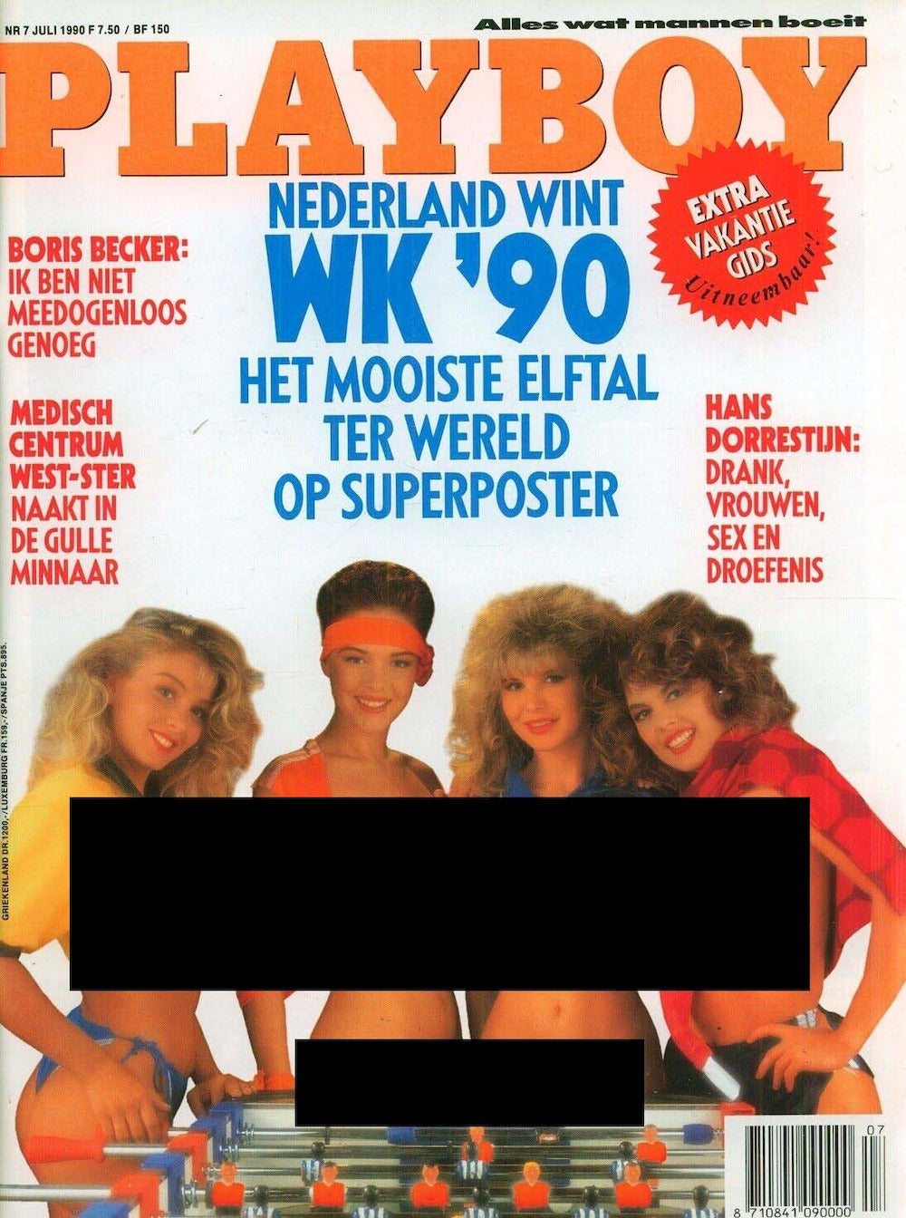 Playboy Magazine Netherlands 1990-07 – Vanusa Spindler Saskia Linssen Elizabeth De Luna Diana Dwyer Bonnie Marino – Original Print Issue
