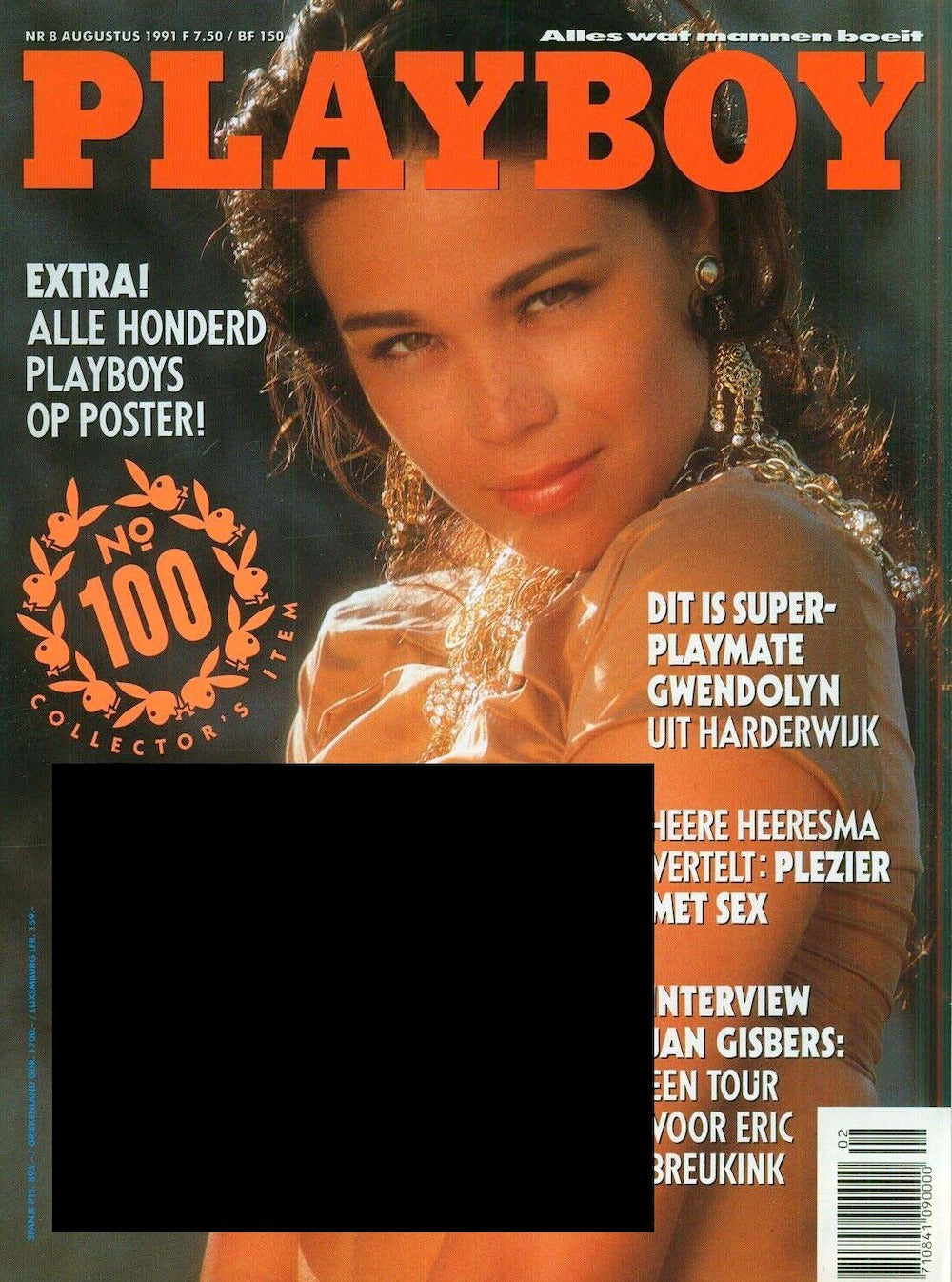 Playboy Magazine Pays-Bas 1991-08 Gwendolyn Boot Édition originale