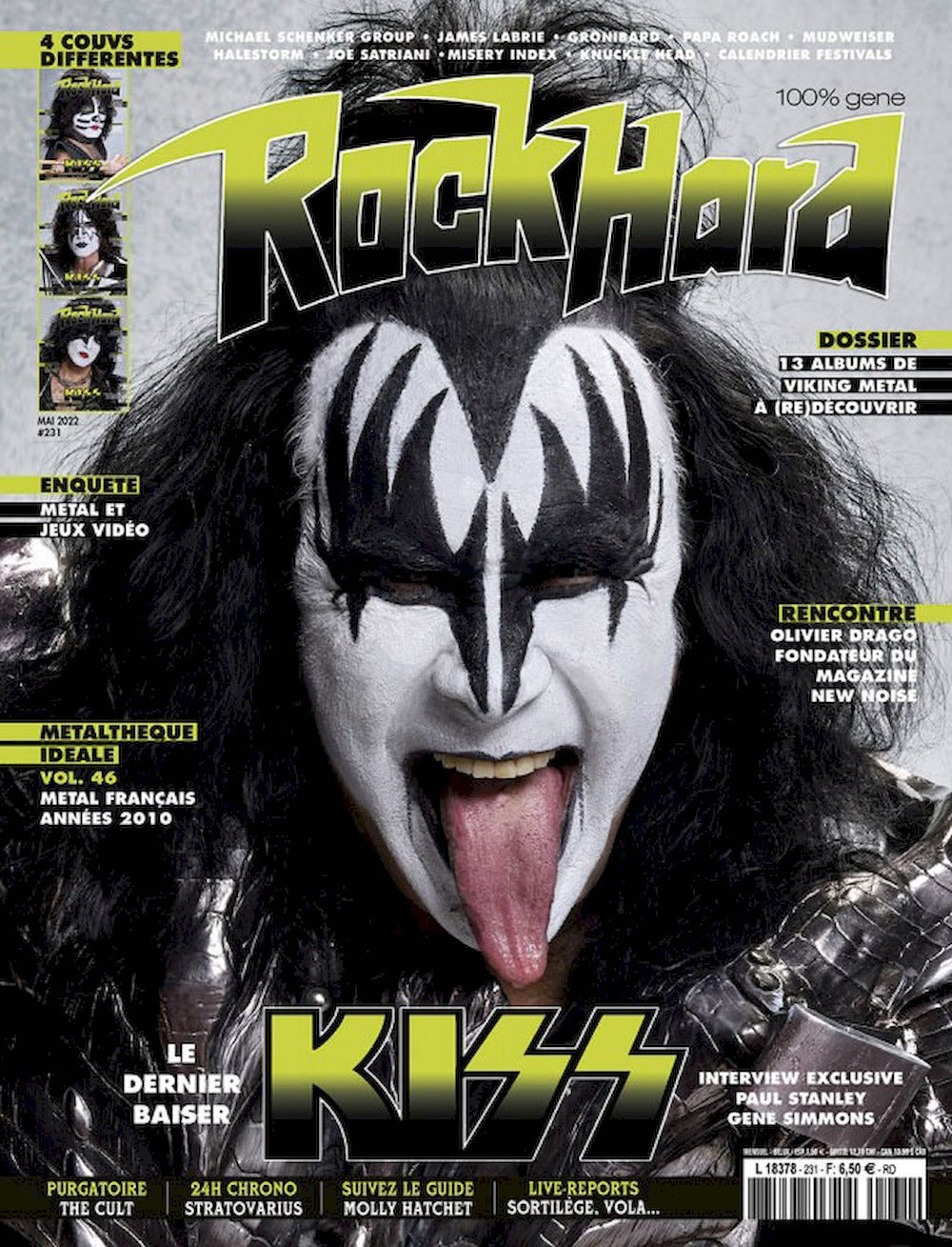 Rock Hard Magazine France 2022 #231 Kiss The Demon Édition originale