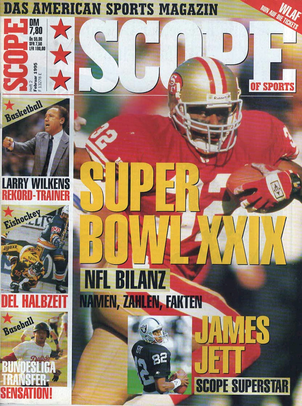 Scope Magazin Deutschland 1995-02 Steve Young James Jett Larry Wilkens Doug Gilmour