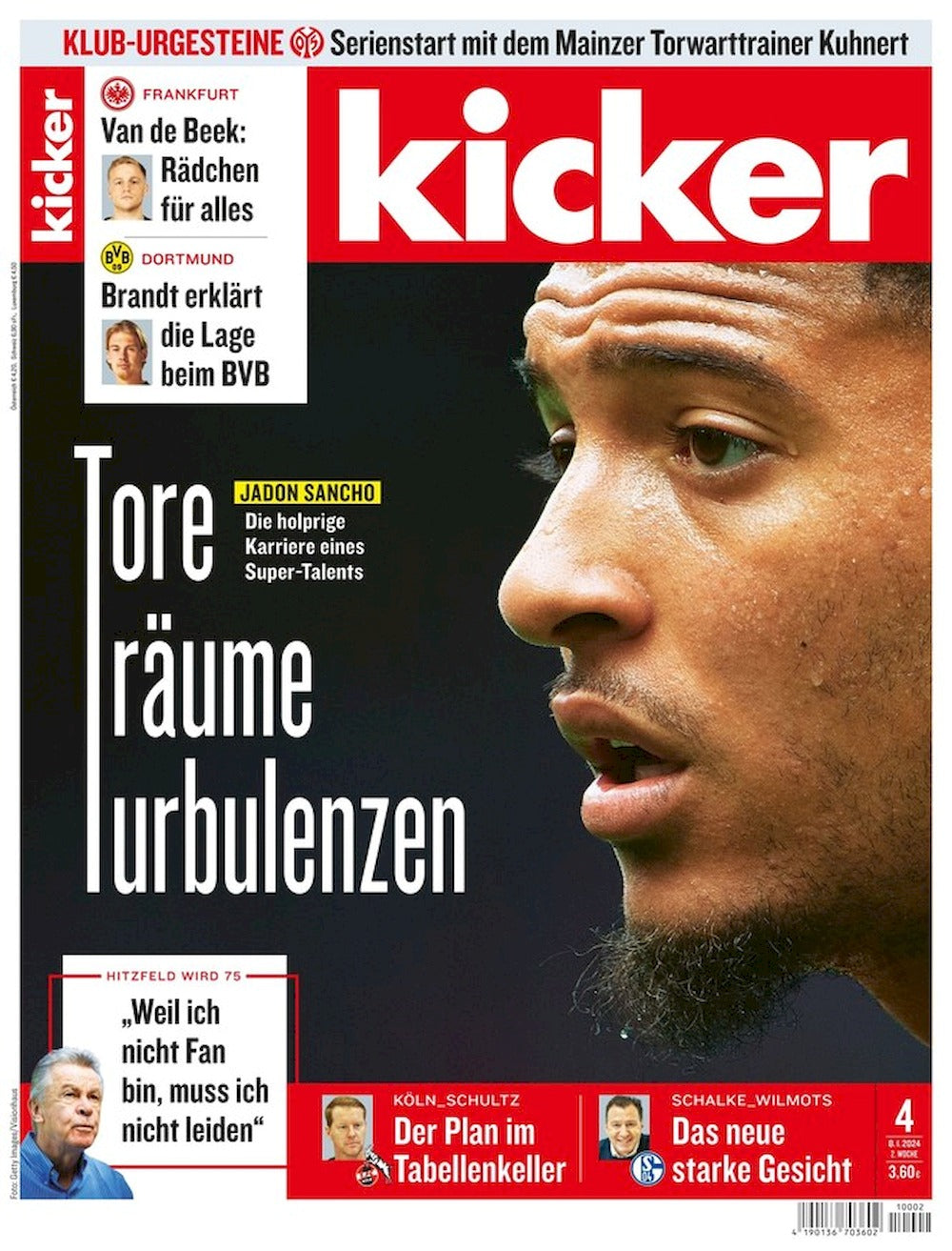 Kicker Magazine Allemagne 2024 Jadon Sancho Édition originale