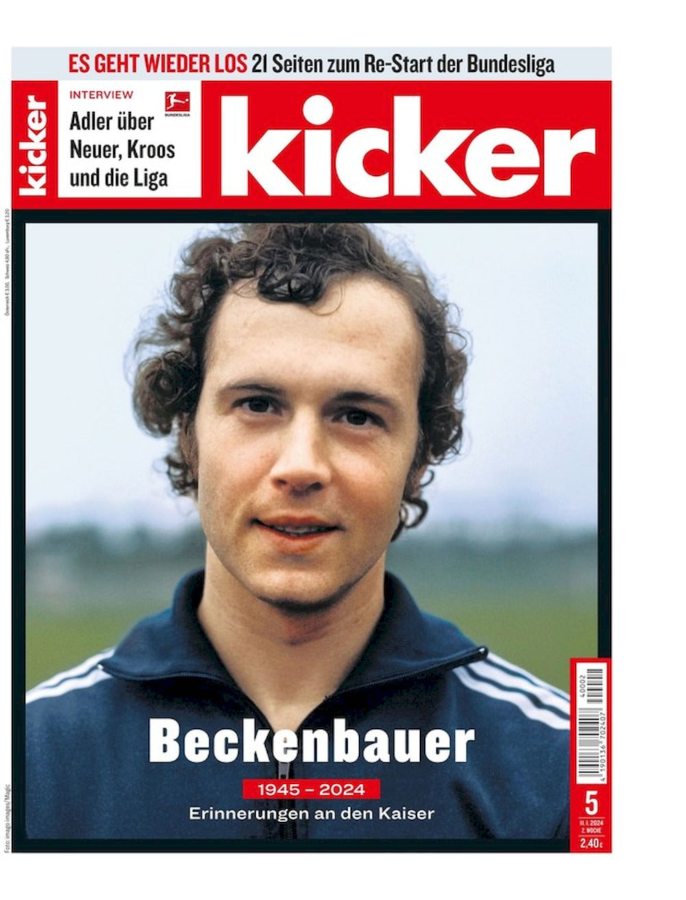 Kicker Magazine Germany 2024 Franz Beckenbauer Original Print Issue